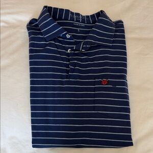 B. Draddy Dark Blue Polo with White Stripes